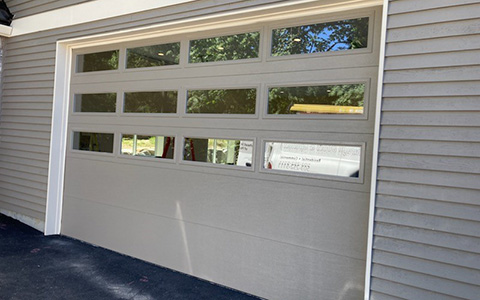 Commercial garage doors on a warehouse